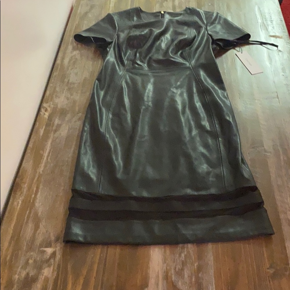 Black leather Calvin Kline dress